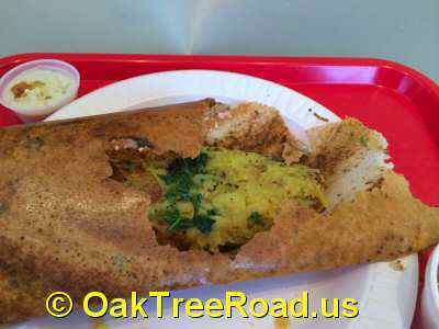 Kamat Dosa Gongura Dosa Inside © OakTreeRoad.us