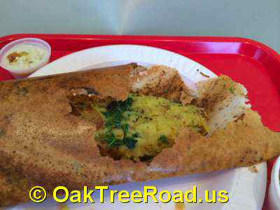 Kamat Dosa Gongura Dosa Inside © OakTreeRoad.us